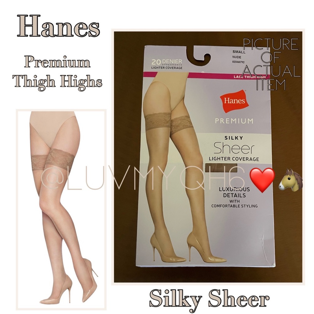 Hanes Premium Thigh Highs Silky Sheer NEW